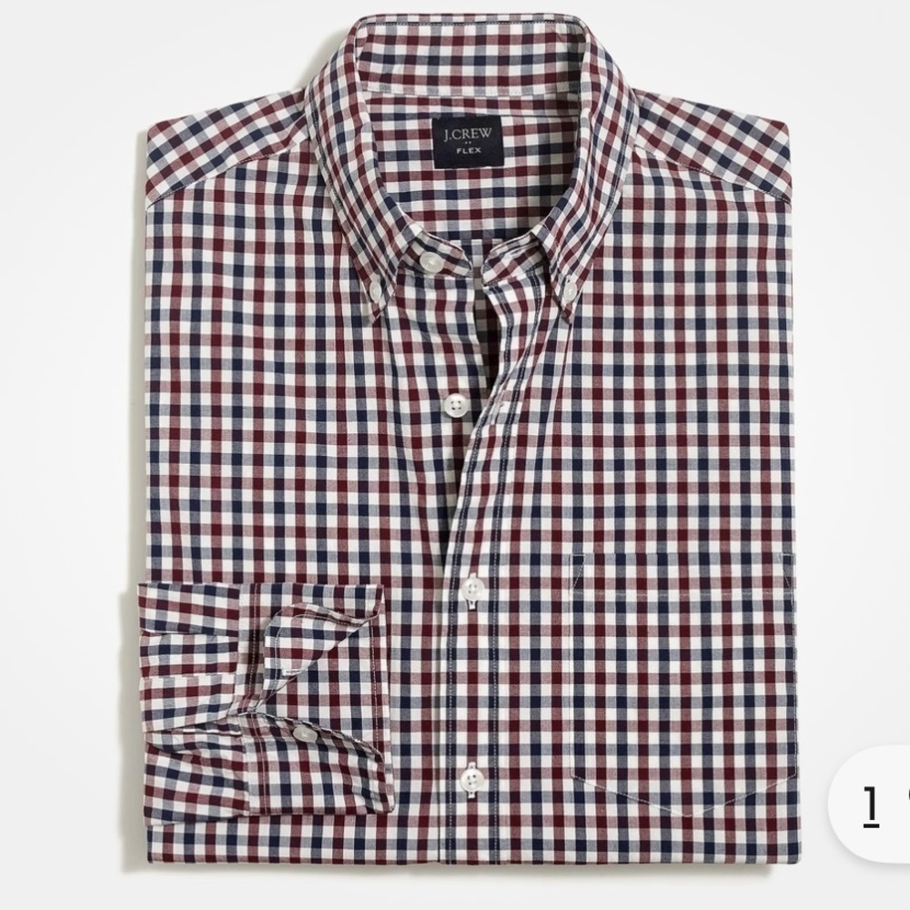 J crew Slim flex casual shirt navy red